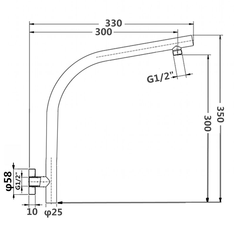 Pentro Brushed Nickel Wall Mounted Shower Arm