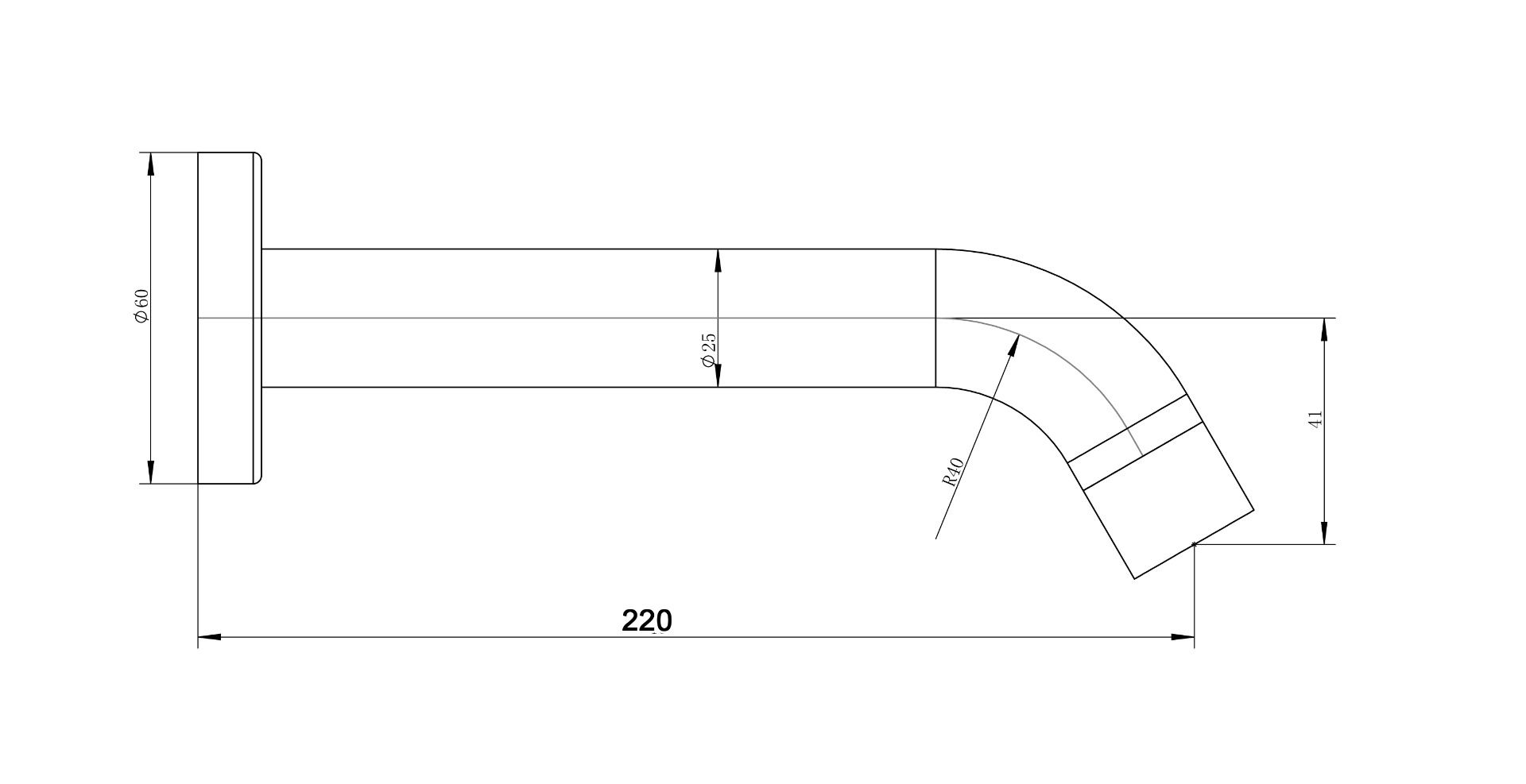 Pentro Chrome Round Bath Spout