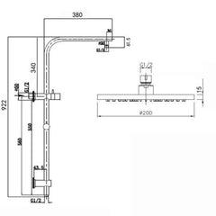 Pentro 250mm Matte Black Round Handheld Shower Station