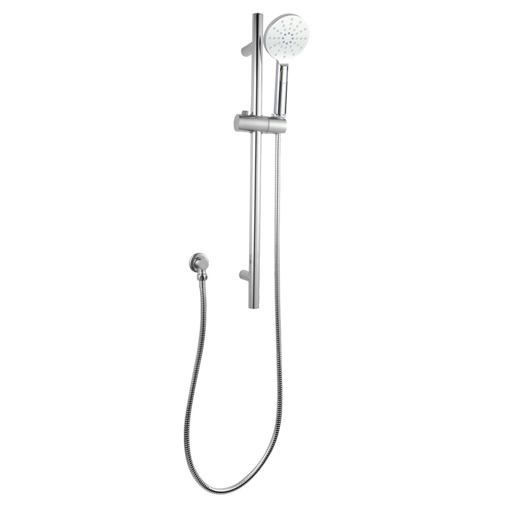 Pentro Chrome Round Handheld Shower Rail Set