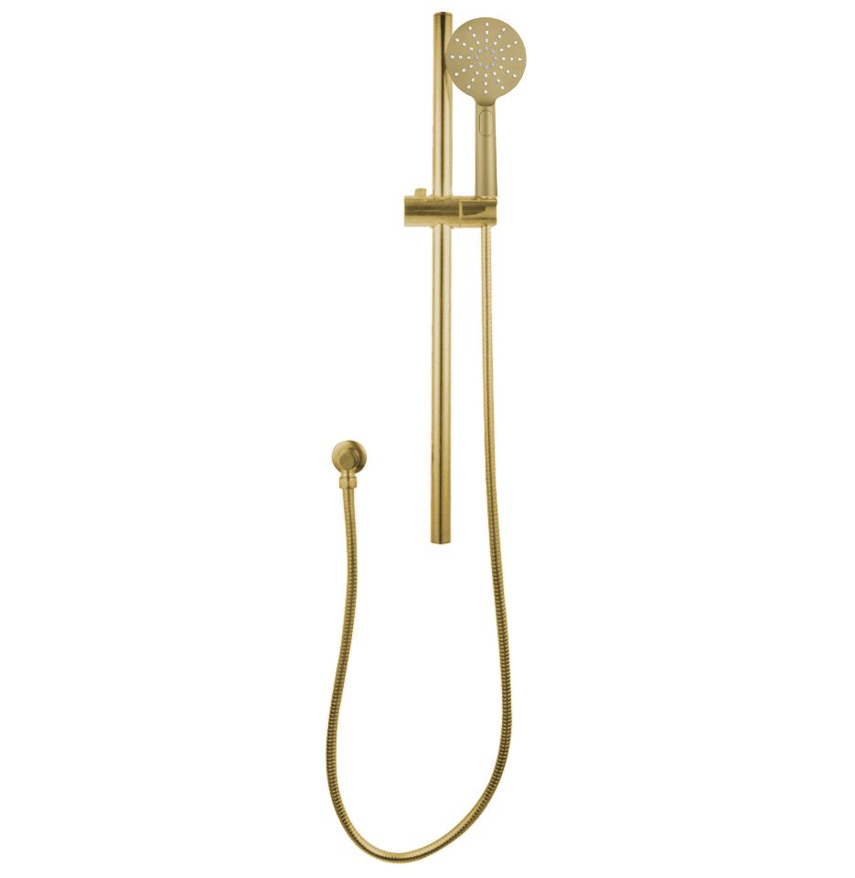 Pentro Brushed Yellow Gold Round Handheld Shower Rail Set