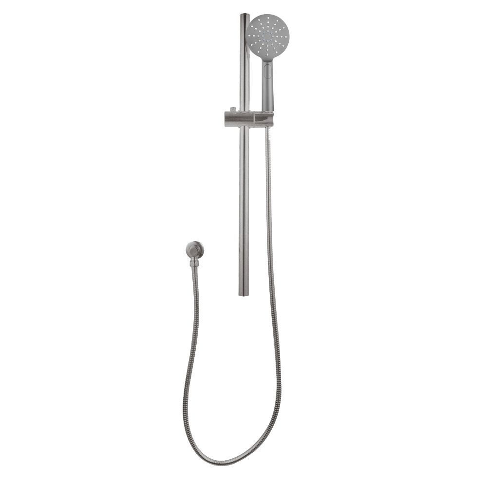 Pentro Brushed Nickel Round Handheld Shower Rail Set