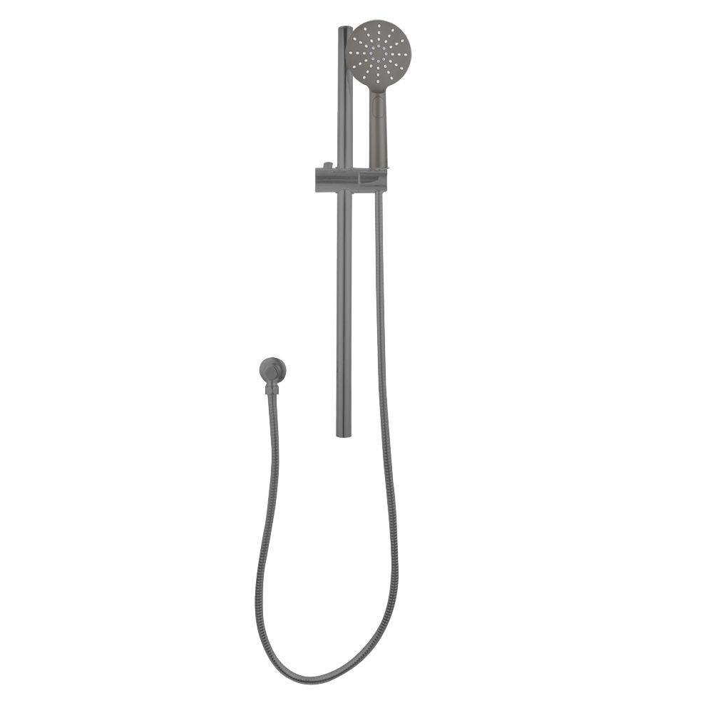 Pentro Gun Metal Grey Round Handheld Shower Rail Set