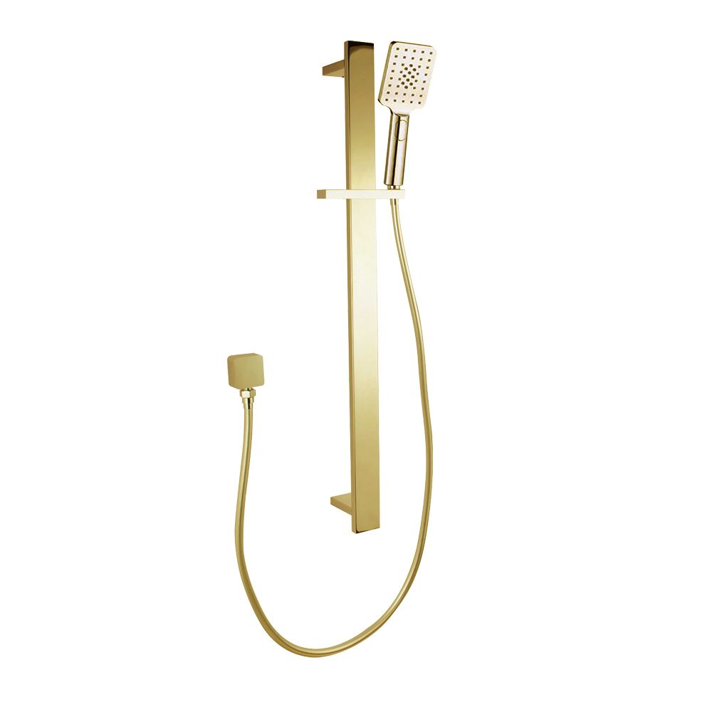 Bellino Brushed Yellow Gold Square Handheld Shower Rail Set