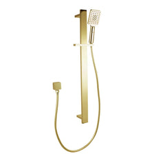 Bellino Brushed Yellow Gold Square Handheld Shower Rail Set