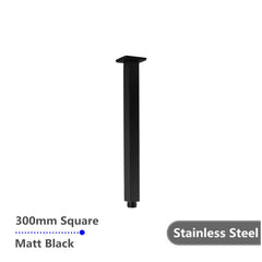 Square Black Ceiling Shower Arm 300mm