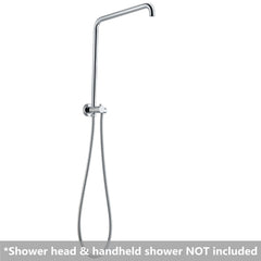 530mm Height Round Chrome Top Water Inlet Shower Rail