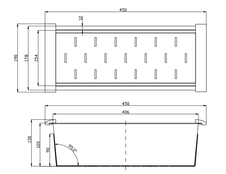 450mm Square Stainless Steel Colander for Kitchen Sink