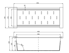 450mm Square Stainless Steel Colander for Kitchen Sink