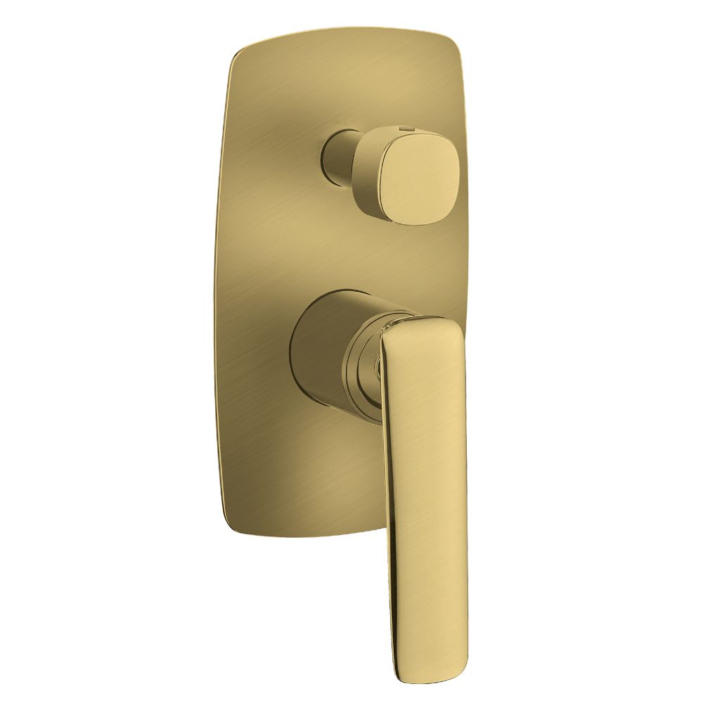 Norico Bellino Brushed Yellow Gold Wall Mixer Diverter