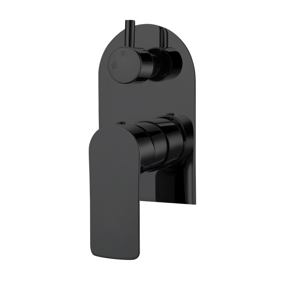 Norico PersanoBathroom Solid Brass Matte Black Bath/Shower Wall Mixer with Diverter Wall Mounted